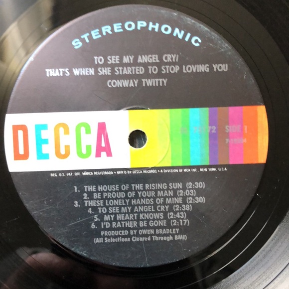 Conway Twitty To See My Angel Cry Vinyl Album '70 - Picture 2 of 6